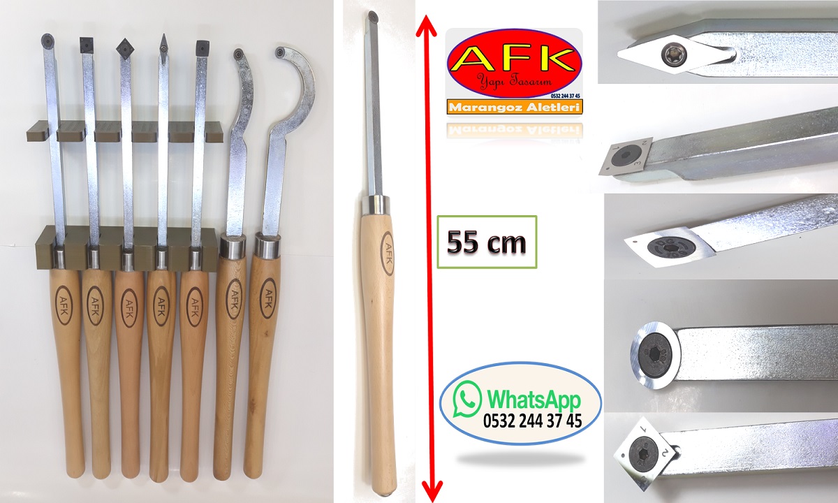 AFK PRO55 - 7’li Karbür Uçlu Bıçak Seti +Bileme aparatı HEDİYE