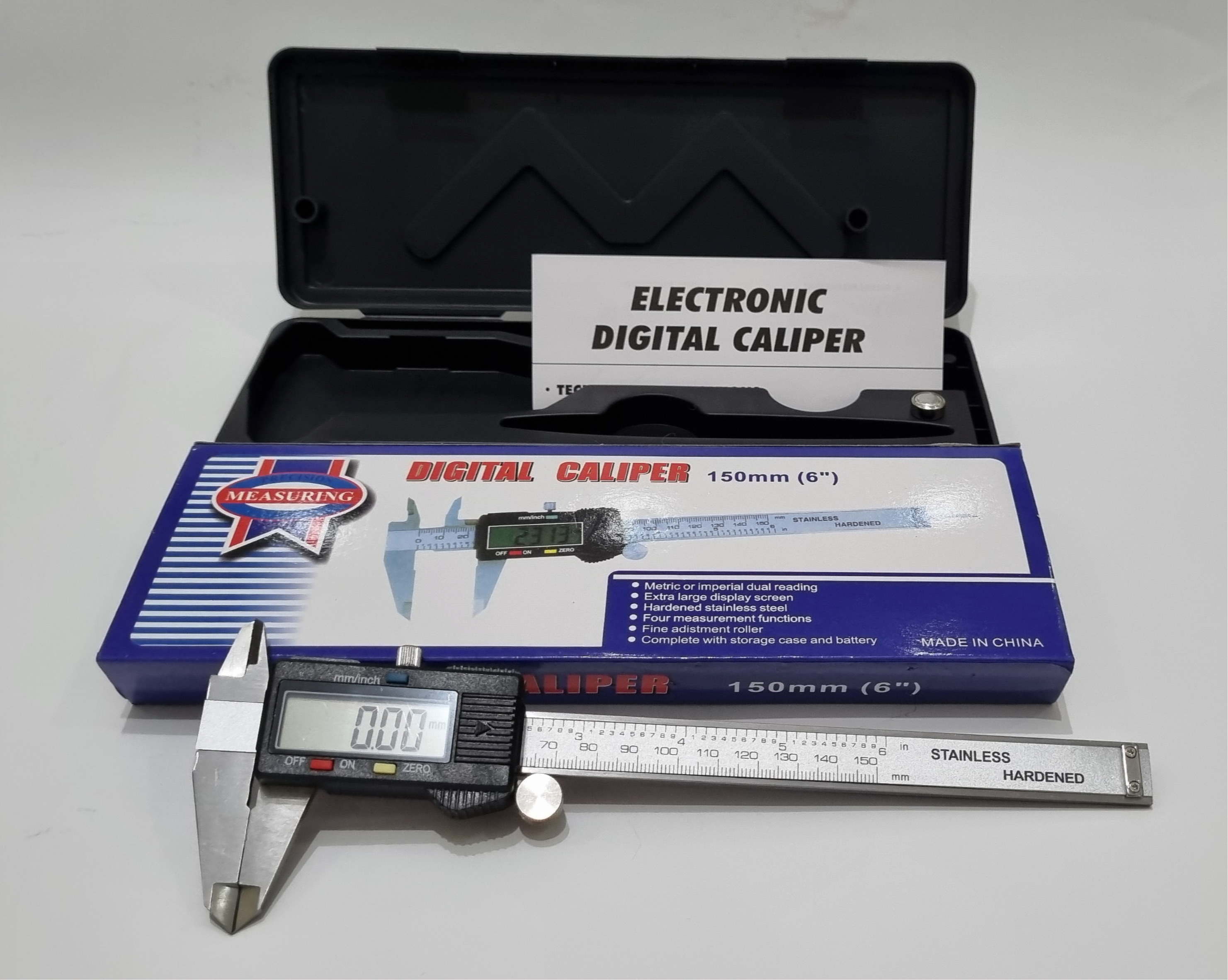 Dijital Çelik Kumpas (Parlak Net ekranlı) – 150 x 0.01 mm