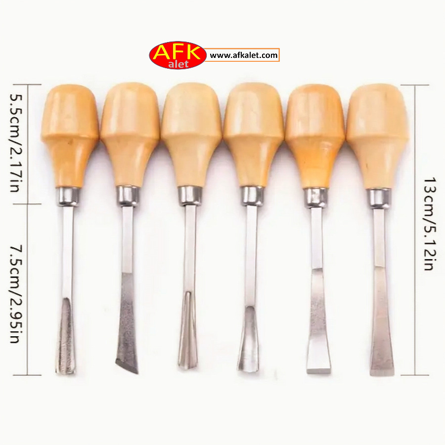 Avuç içi (topbaş) Mikro 6’lı İskarpela Seti    (HSS)