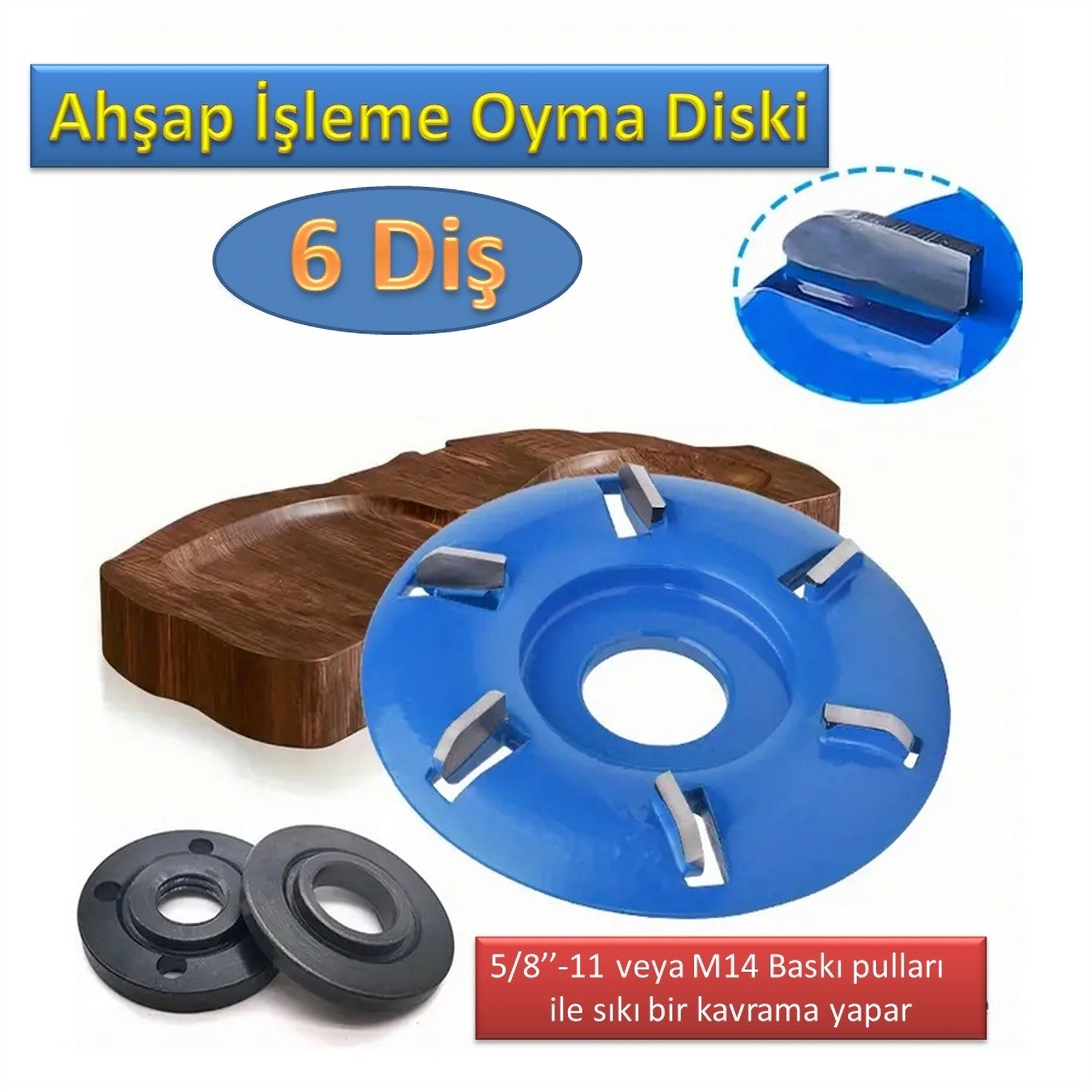 Elmas Bıçaklı Disk Aşındırıcı Oyucu (6 Elmas Dişli)