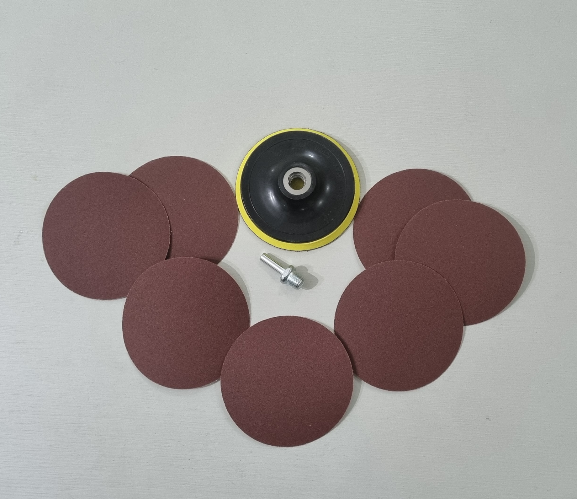 9 Parça Cırtlı Disk Zımpara Altı Seti Matkaba Takılır Aparatlı