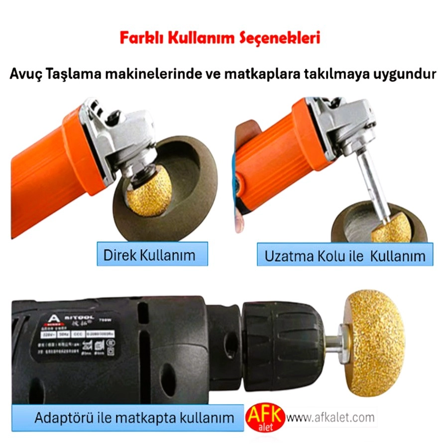 2’li Elmas Küre Taşlama/Aşındırma Ucu Seti 30 mm+50 mm 