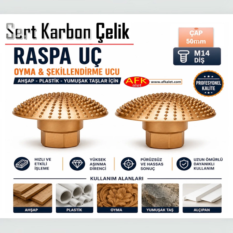 Oval Başlı Ahşap İşleme/Raspalama Kafası