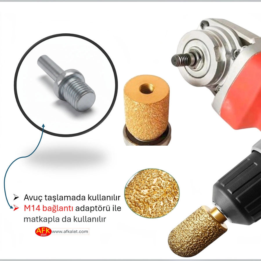 Elmas Parmak Tip Ahşap Aşındırıcı/Zımparalama/Törpüleme 20-30mm-M14