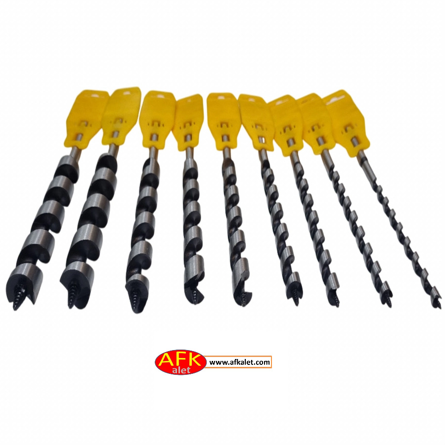 Derin Ağaç Matkabı 8mm-24mm/250mm SETİ (9 Parça)
