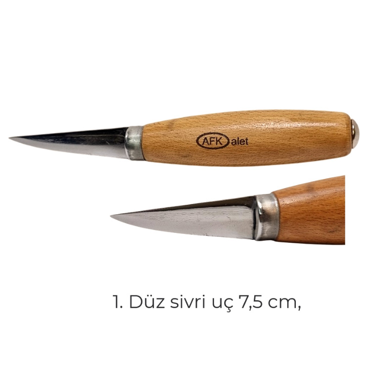 Detay Ahşap Oyma/Yontma Bıçakları  OVAL saplı