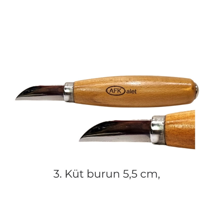 Detay Ahşap Oyma/Yontma Bıçakları  OVAL saplı