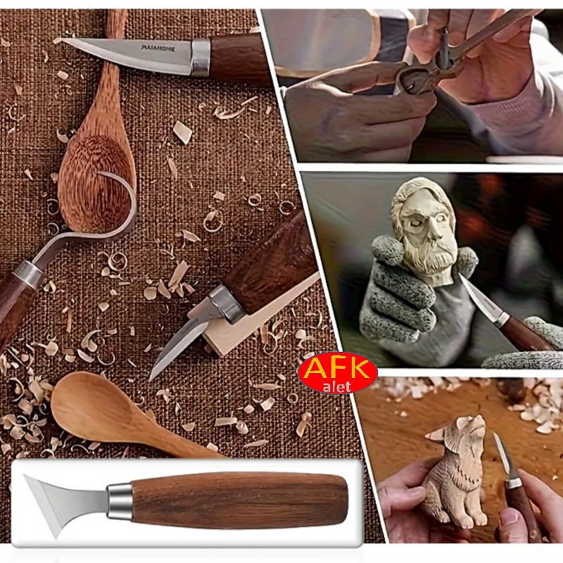 Ahşap oyma /Yontma iskarpela seti (5’li) oval saplı