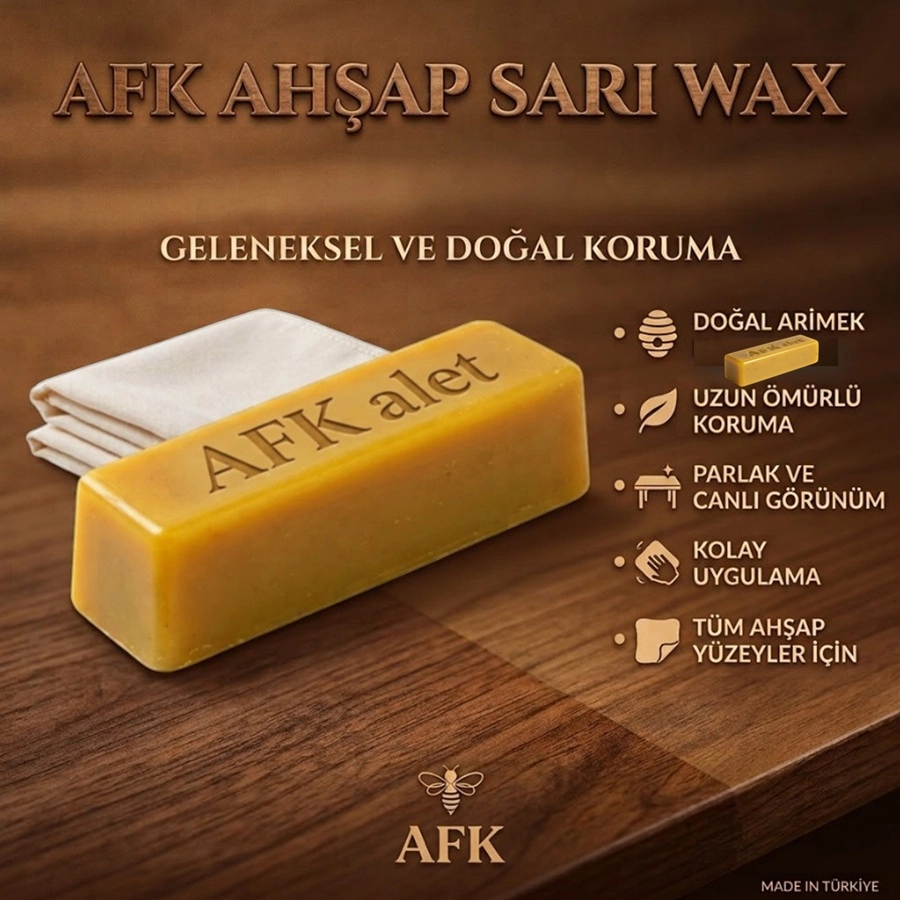 Sarı Wax - Katı Ahşap Yağı 55 gr (Bitkisel özel yağlar katkılı) 