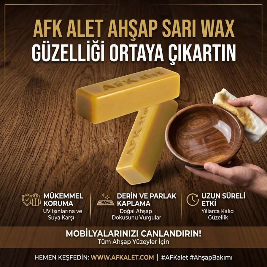 Sarı Wax - Katı Ahşap Yağı 55 gr (Bitkisel özel yağlar katkılı) 