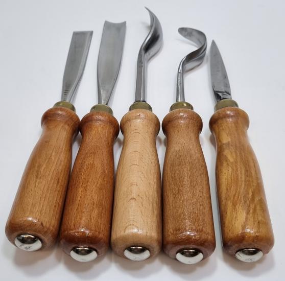 Ahşap Kaşık / Kuksa / Heykel Oyma Bıçak Seti (Beşli)
