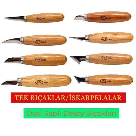 Detay Ahşap Oyma/Yontma Bıçakları  OVAL saplı