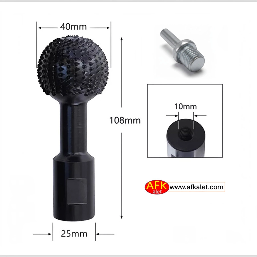  M14 Aparatlı Küre Top Törpü 40mm Ahşap Oyma Aşındırma Ucu Avuç Taşlama Matkap Uyumlu Karbon Çelik